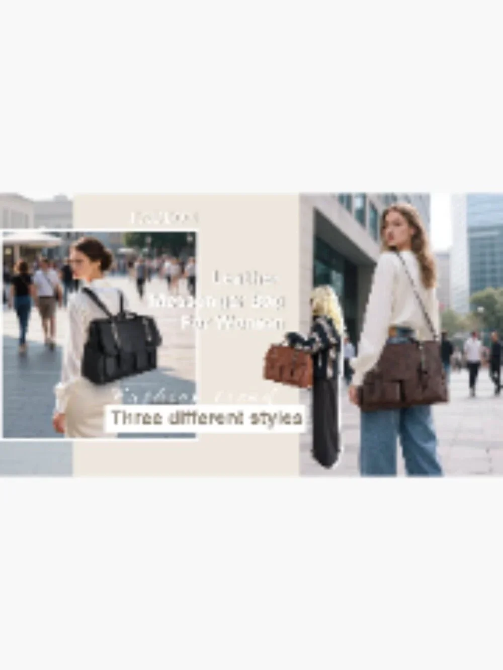 Large PU Leather Laptop Messenger Bag Satchel Crossbody Purse Work Travel